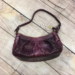 Brahmin Deep Purple Purse Moon Shape Awesome Condition